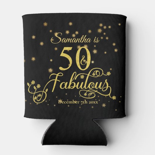 50誕生日50と素晴らしいグリッター星 缶クーラー (裏面)