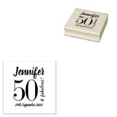 50誕生日50と素晴らしいスクリプトタイポグラフィ ラバースタンプ (押印)