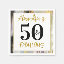 50誕生日50と素晴らしいパーソナライズされたパーティー スタンダードカクテルナプキン