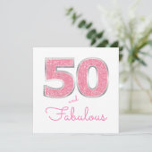 50誕生日50と素晴らしいピガーリーンクグリッター 招待状 (スタンド正面)