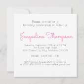 50誕生日50と素晴らしいピガーリーンクグリッター 招待状 (裏面)