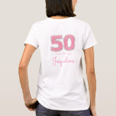 50誕生日50と素晴らしいピガーリーンクグリッター Tシャツ (裏面)