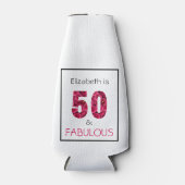 50誕生日50と素晴らしいピンクのフローラ ボトルクーラー (正面)