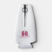 50誕生日50と素晴らしいピンクのフローラ ボトルクーラー (裏面)