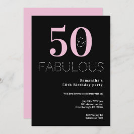 50誕生日50と素晴らしいブラックピンクパーティー 招待状