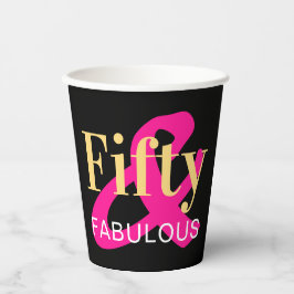 50誕生日50と素晴らしいホットピンクパーティー 紙コップ