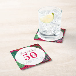 50誕生日50と素晴らしいユニークパーティー スクエアペーパーコースター