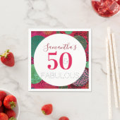 50誕生日50と素晴らしいユニークパーティー スタンダードカクテルナプキン (インサイチュ)