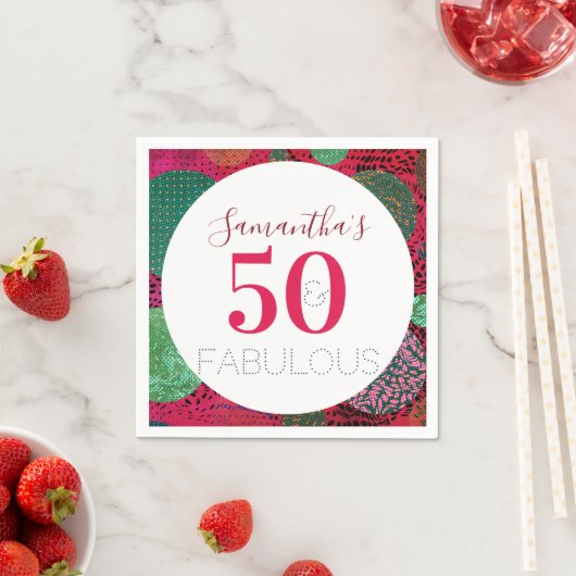 50誕生日50と素晴らしいユニークパーティー スタンダードカクテルナプキン (インサイチュ)