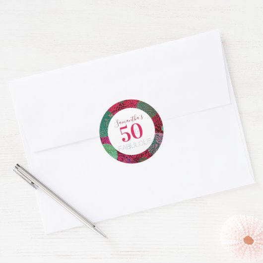 50誕生日50と素晴らしいユニークパーティー ラウンドシール (封筒)