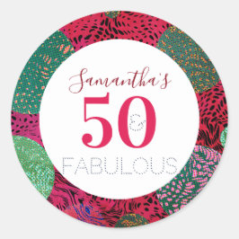 50誕生日50と素晴らしいユニークパーティー ラウンドシール