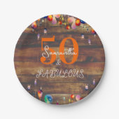 50誕生日50と素晴らしいラ素朴イトパーティー ペーパープレート (正面)