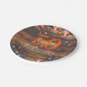 50誕生日50と素晴らしいラ素朴イトパーティー ペーパープレート (アングル)