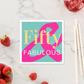 50誕生日50と素晴らしい明はっきりしたるいパーティー スタンダードカクテルナプキン (インサイチュ)