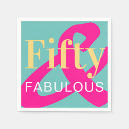 50誕生日50と素晴らしい明はっきりしたるいパーティー スタンダードカクテルナプキン