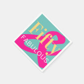 50誕生日50と素晴らしい明はっきりしたるいパーティー スタンダードカクテルナプキン (角)