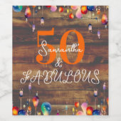 50誕生日50と素晴らしい素朴パーティー ワインラベル (シングルラベル)