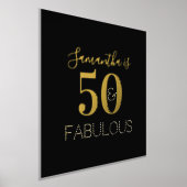 50誕生日50と素晴らしい誕生日ブラック金ゴールド 箔ポスター (レイダウン)