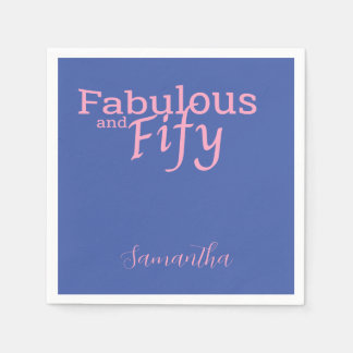 50誕生日50ファブラスピンクブルー スタンダードカクテルナプキン