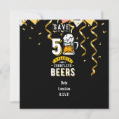 50誕生日50年と無数のビール 招待状 (正面)