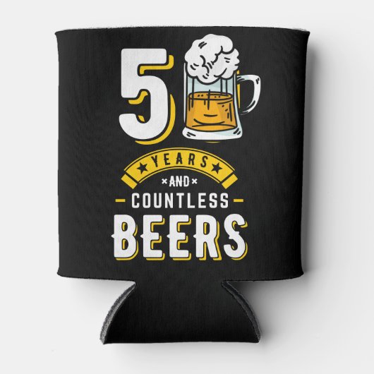 50誕生日50年と無数のビール 缶クーラー (正面)