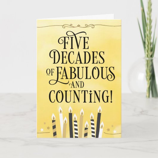 50誕生日50年に及ぶ素晴らしい数え物 カード (正面)