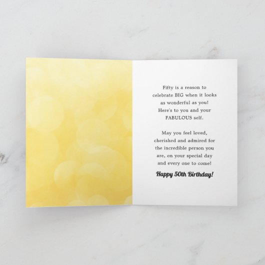 50誕生日50年に及ぶ素晴らしい数え物 カード (内部)