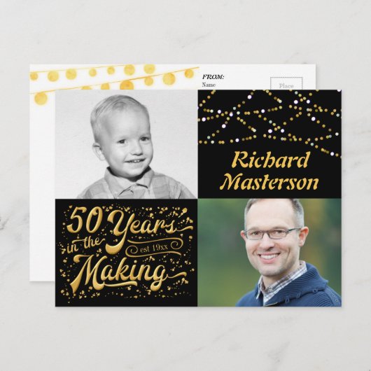50誕生日50年の制作(その後と今) インビテーションポストカード (正面/裏面)