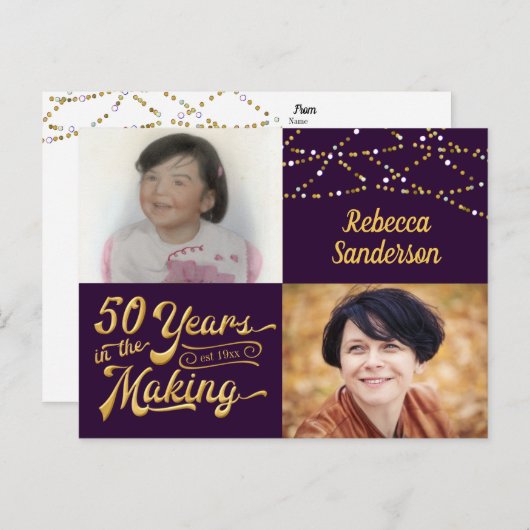 50誕生日50年の制作(その後と今) インビテーションポストカード (正面/裏面)