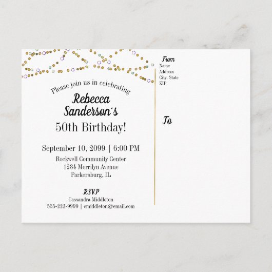 50誕生日50年の制作(その後と今) インビテーションポストカード (裏面)