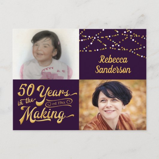 50誕生日50年の制作（その後と今） インビテーションポストカード (正面)