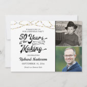 50誕生日50年の黒番金ゴールド 招待状 (正面)