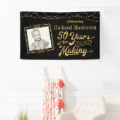 50誕生日50年メイキング・ブラック&金ゴールド 横断幕 (インサイチュ)