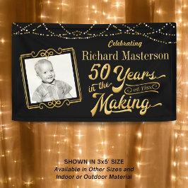 50誕生日50年メイキング・ブラック&金ゴールド 横断幕