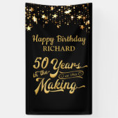50誕生日50年メイキング・金ゴールド・スターズ 横断幕 (縦)