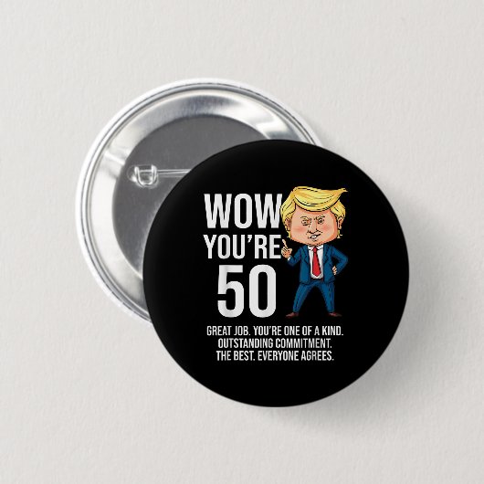 50誕生日50歳トランプおもしろい共和党員 缶バッジ (正面&裏面)
