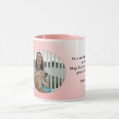 50誕生日50歳文字写真テンプレートピンク マグカップ (中央)