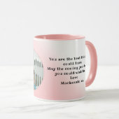 50誕生日50歳文字写真テンプレートピンク マグカップ (正面右)