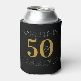 50誕生日50素晴らしいブラック金ゴールドパーティーの好意 缶クーラー