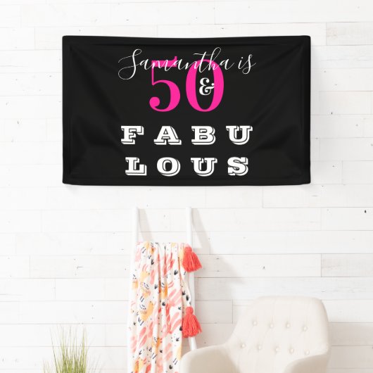 50誕生日50素晴らしいホットピンクの誕生日パーティー 横断幕 (インサイチュ)