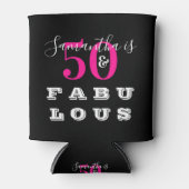 50誕生日50素晴らしいホットピンクの誕生日パーティー 缶クーラー (正面)