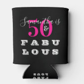 50誕生日50素晴らしいホットピンクの誕生日パーティー 缶クーラー (裏面)