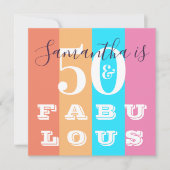 50誕生日50素晴らしいモダンパーティー 招待状 (正面)
