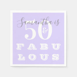 50誕生日50素晴らしい紫の誕生日パーティー スタンダードカクテルナプキン