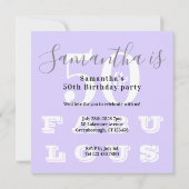 50誕生日50素晴らしい紫の誕生日パーティー 招待状 (裏面)