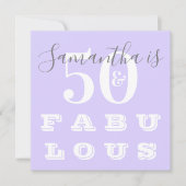 50誕生日50素晴らしい紫の誕生日パーティー 招待状 (正面)