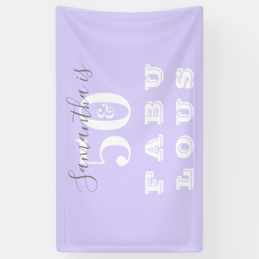 50誕生日50素晴らしい紫の誕生日パーティー 横断幕 (縦)