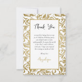 50誕生日50素晴らしい金ゴールド葉の旋回イメージ サンキューカード (正面)