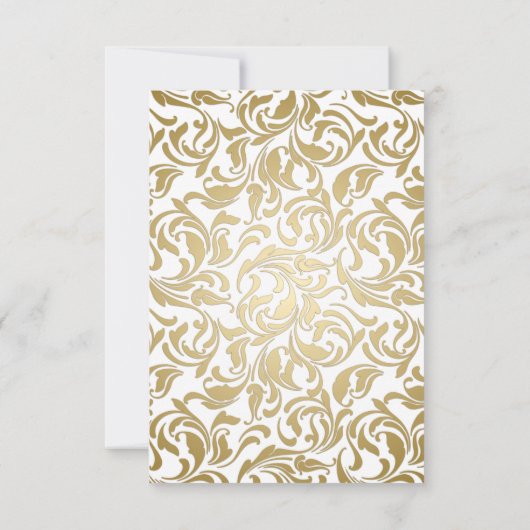 50誕生日50素晴らしい金ゴールド葉の旋回イメージ サンキューカード (裏面)