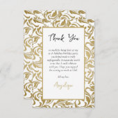 50誕生日50素晴らしい金ゴールド葉の旋回イメージ サンキューカード (正面/裏面)